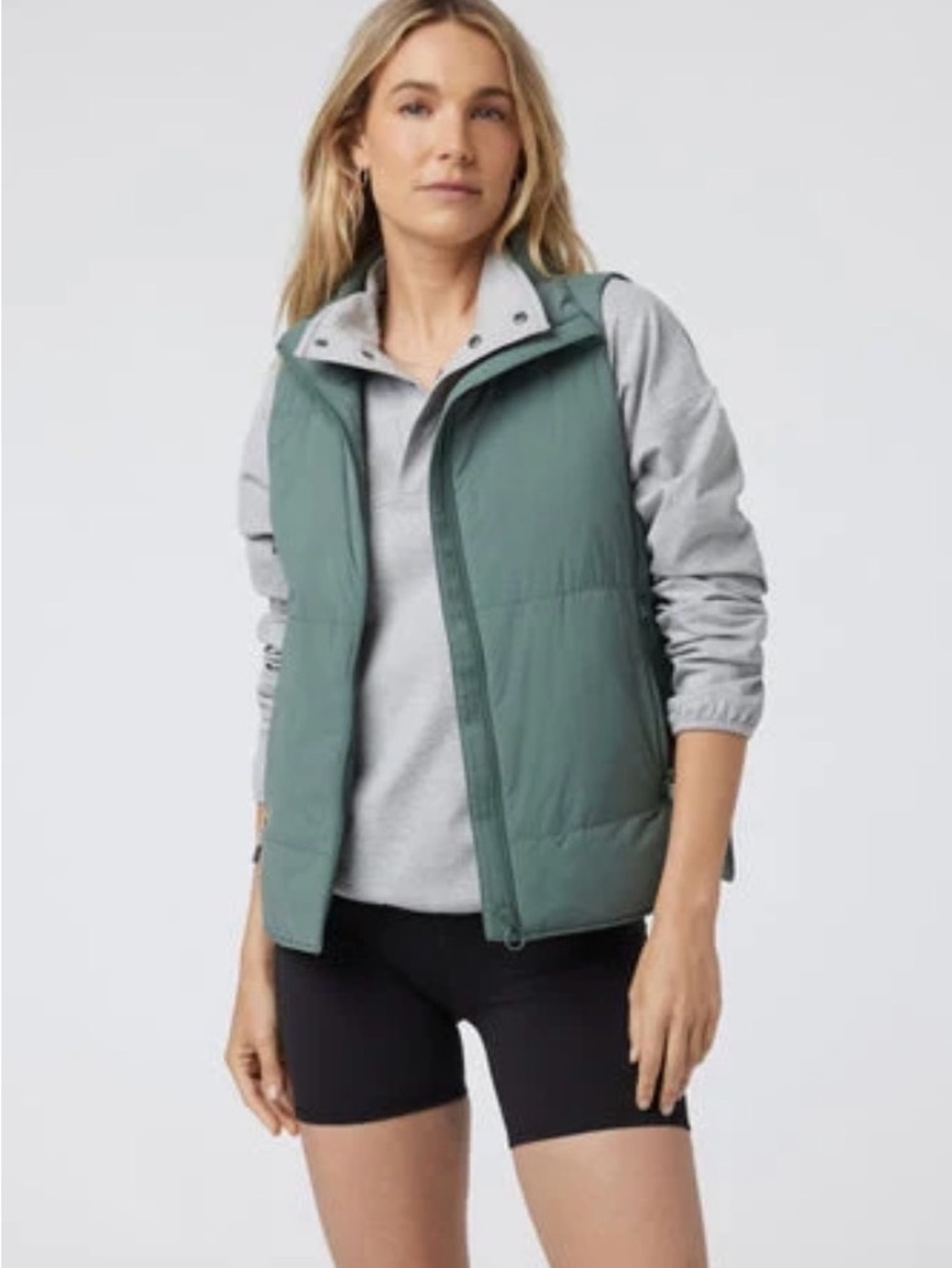 Vuori Canyon Insulated Puffer Vest in Sage Green